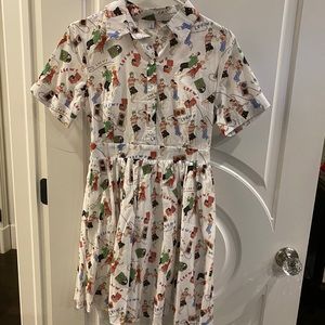 Loewe cotton dance record print dress